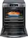 Angle. Frigidaire - Gallery 6.2 Cu. Ft. Freestanding Electric Convection Range with Self Clean and Air Fry - Black Stainless Steel.