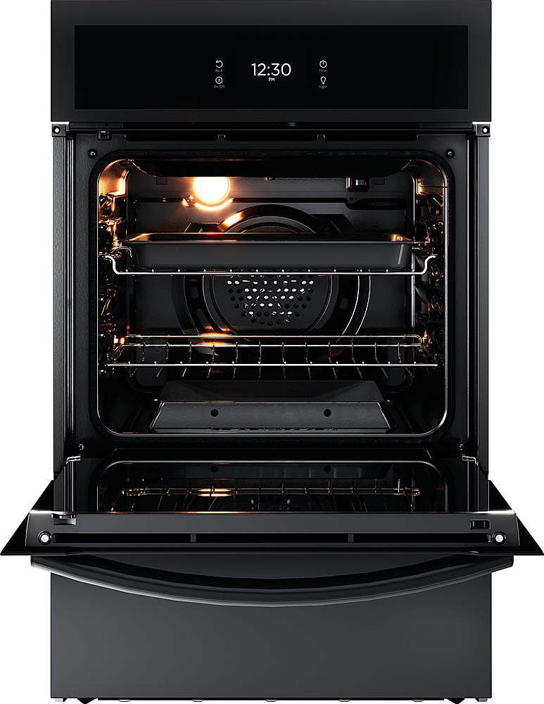 Angle View: Frigidaire - Gallery 24 inch Single Gas Wall Oven with Air Fry - Black