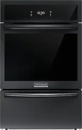 Front. Frigidaire - Gallery 24 inch Single Gas Wall Oven with Air Fry - Black.