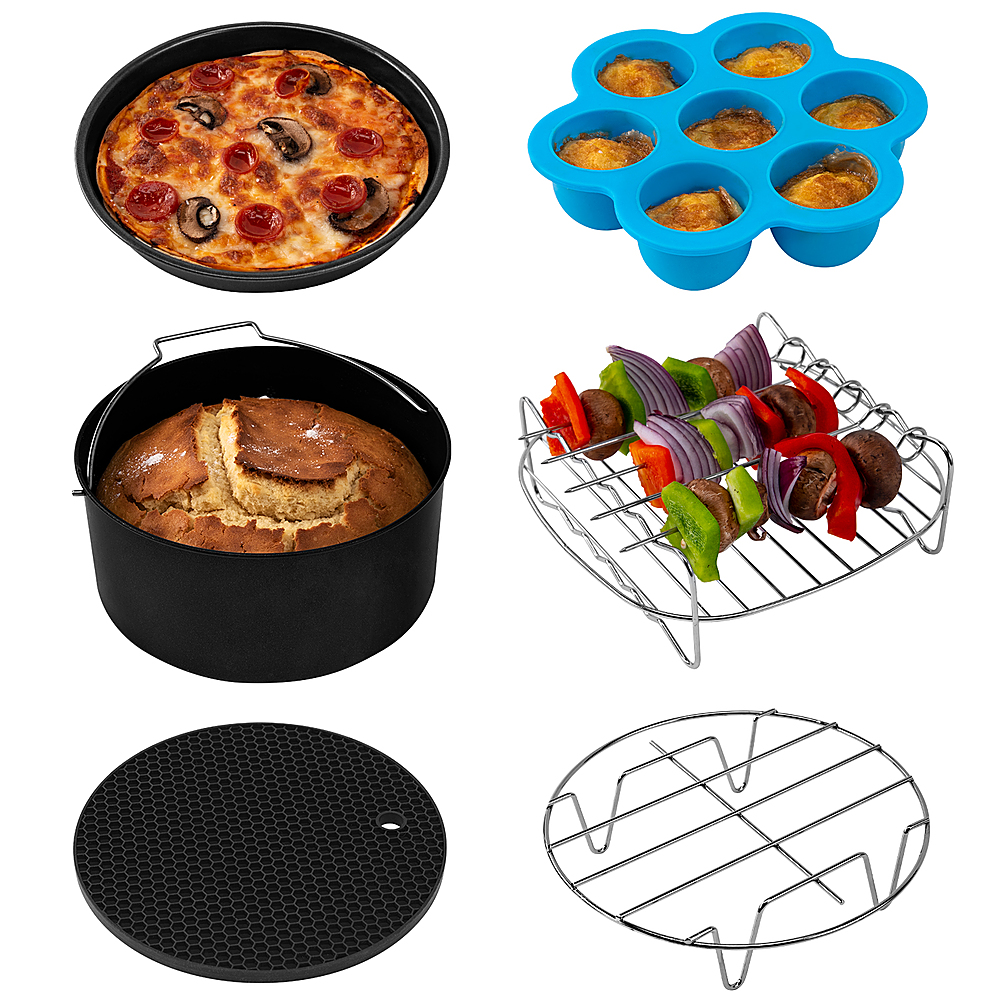 2PC Silicone Mold For Air Fryer Tray Pizza Fried Chicken Non-stick