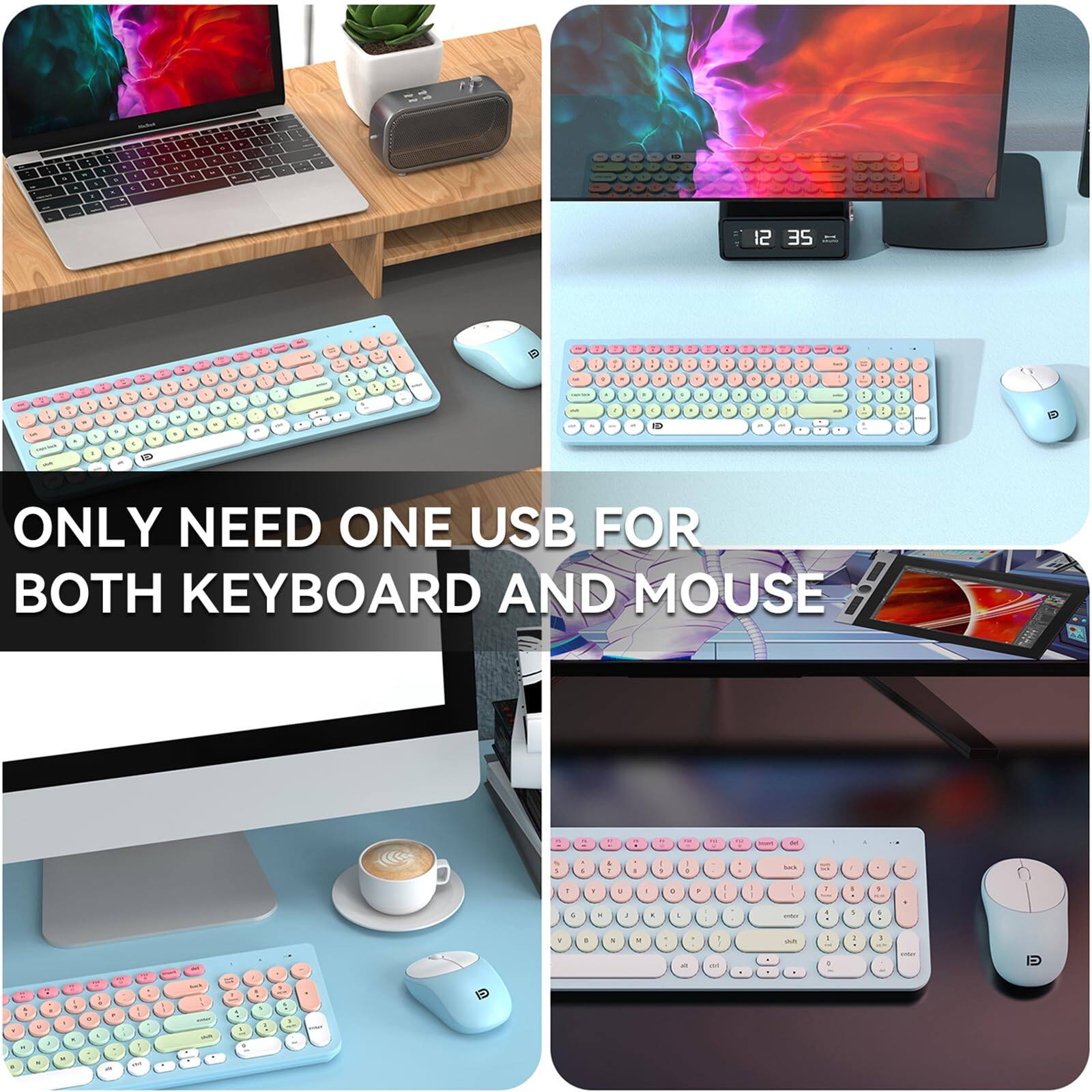 ONLY NEED ONE USB FOR BOTH KEYBOARD AND MOUSE