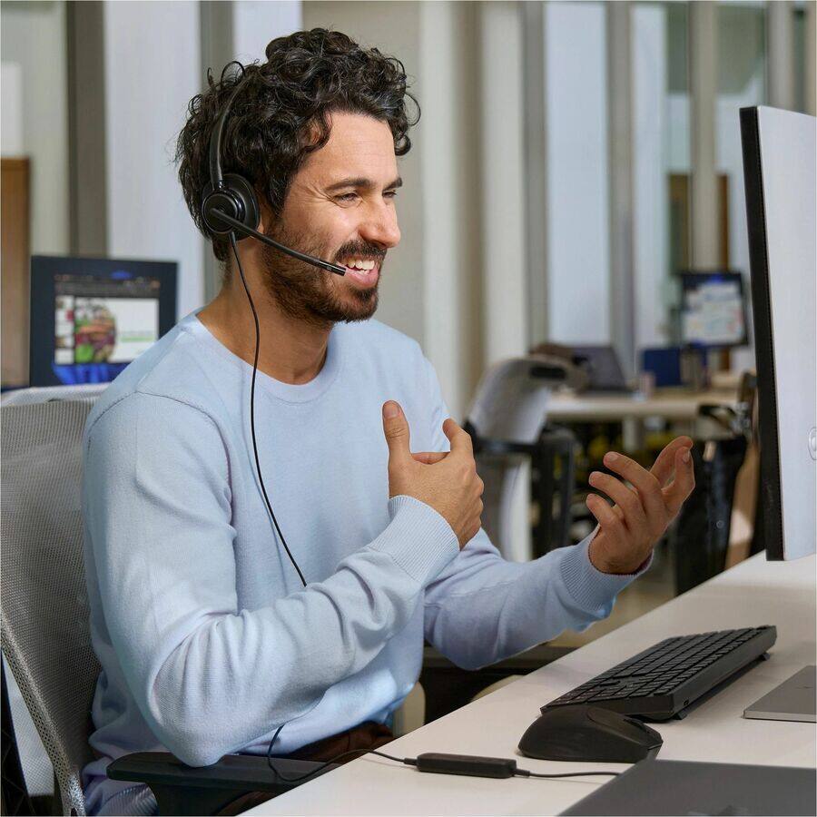 Alt View 8. Poly - Poly Mission 425 Stereo USB Wired Headset (Bulk) (C01B6A6) - Microsoft Teams Certification - Stereo - USB, USB Type A - Black.