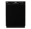 Front. LG - 24" Front Control Built-In Stainless Steel Tub Dishwasher with SenseClean and 52 dBA - Black.