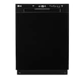 LG - 24-in Front Control Built-In Stainless Steel Tub Dishwasher with SenseClean and 52 dBA - Black