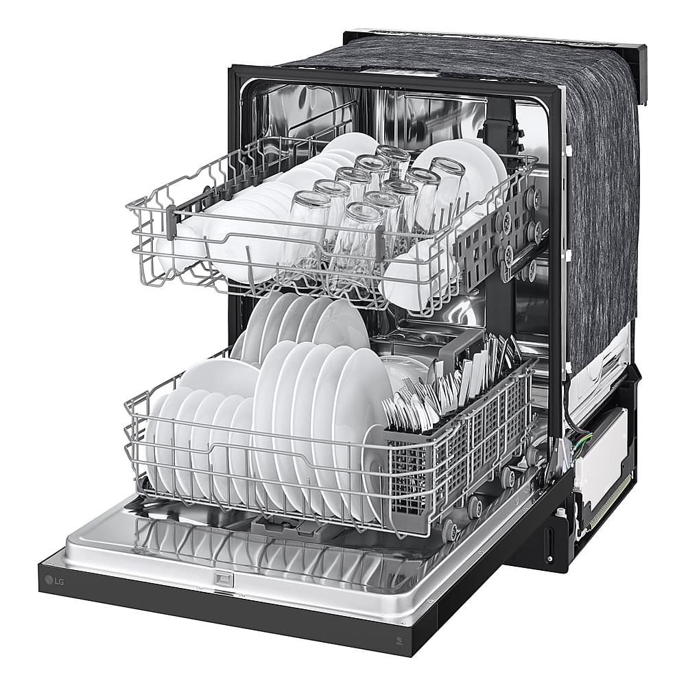 Alt View 15. LG - 24" Front Control Built-In Stainless Steel Tub Dishwasher with SenseClean and 52 dBA - Black.