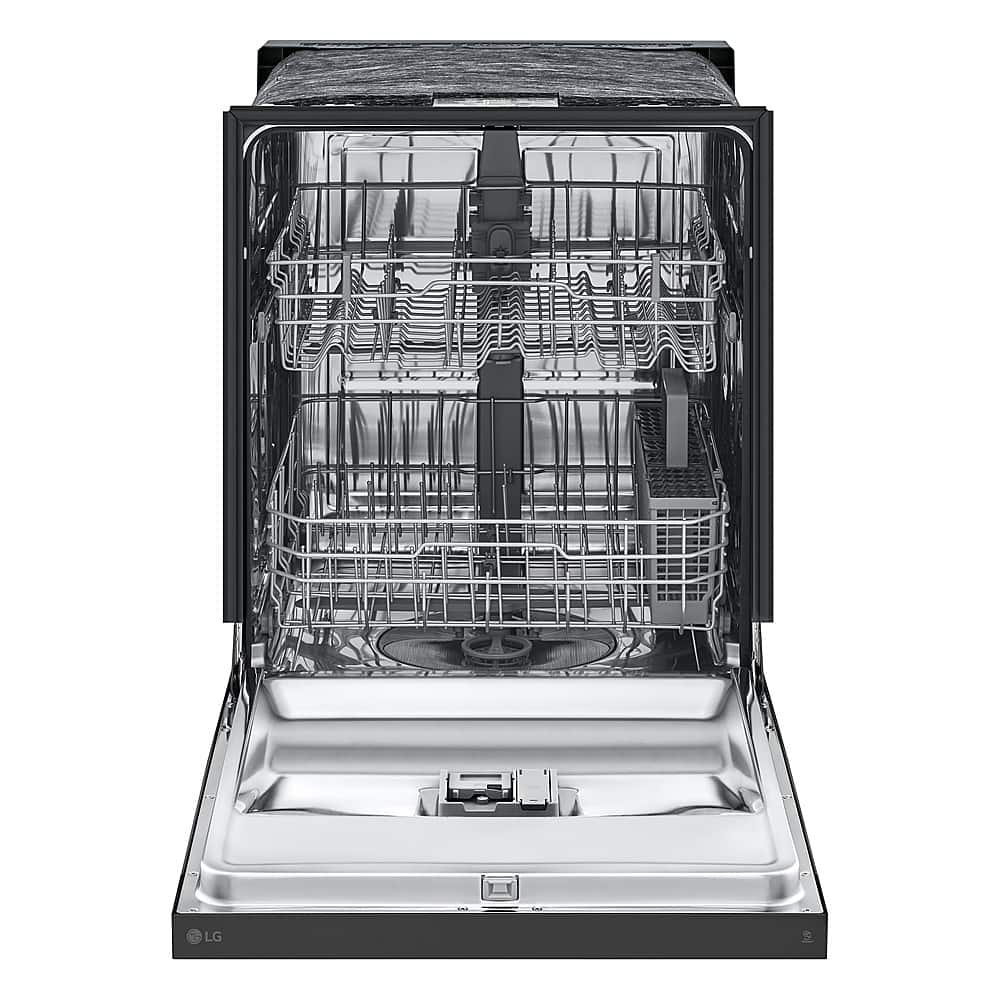 Alt View 1. LG - 24" Front Control Built-In Stainless Steel Tub Dishwasher with SenseClean and 52 dBA - Black.