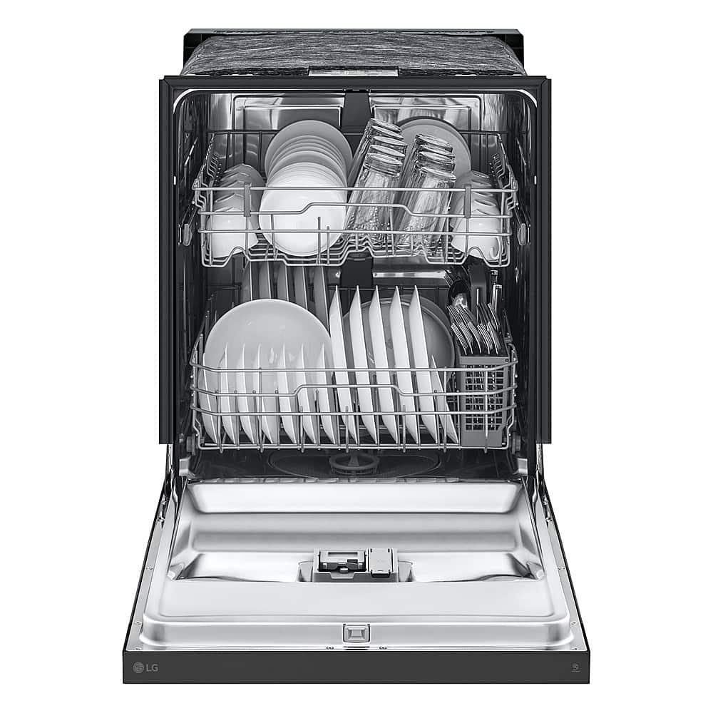 Alt View 2. LG - 24" Front Control Built-In Stainless Steel Tub Dishwasher with SenseClean and 52 dBA - Black.