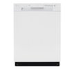 LG - 24" Front Control Built-In Stainless Steel Tub Dishwasher with SenseClean and 52 dBA - White