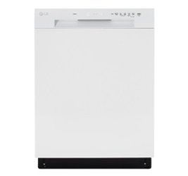 LG - 24" Front Control Built-In Stainless Steel Tub Dishwasher with SenseClean and 52 dBA - White - Front_Zoom