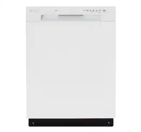 Front. LG - 24" Front Control Built-In Stainless Steel Tub Dishwasher with SenseClean and 52 dBA - White.