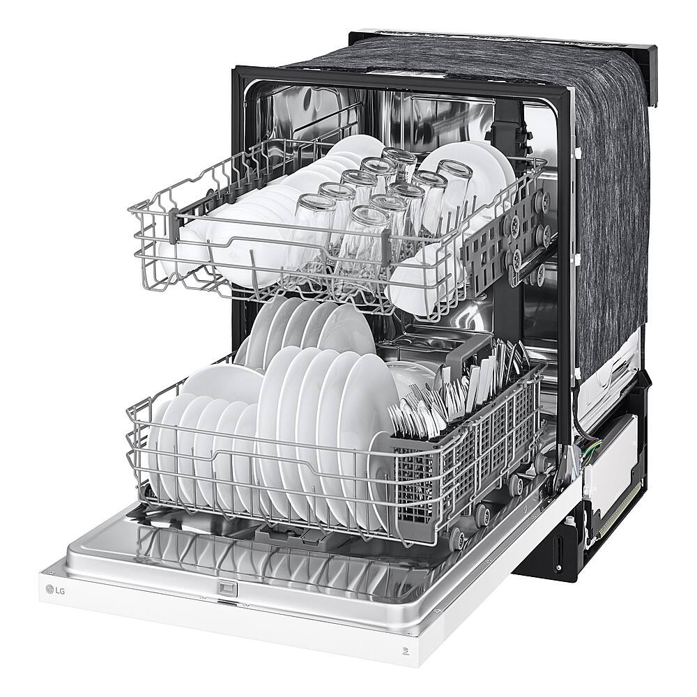 Alt View 15. LG - 24" Front Control Built-In Stainless Steel Tub Dishwasher with SenseClean and 52 dBA - White.