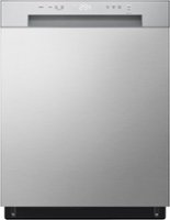 LG - 24" Front Control Built-In Stainless Steel Tub Dishwasher with SenseClean and 52 dBA - Stainless Steel Look - Front_Zoom