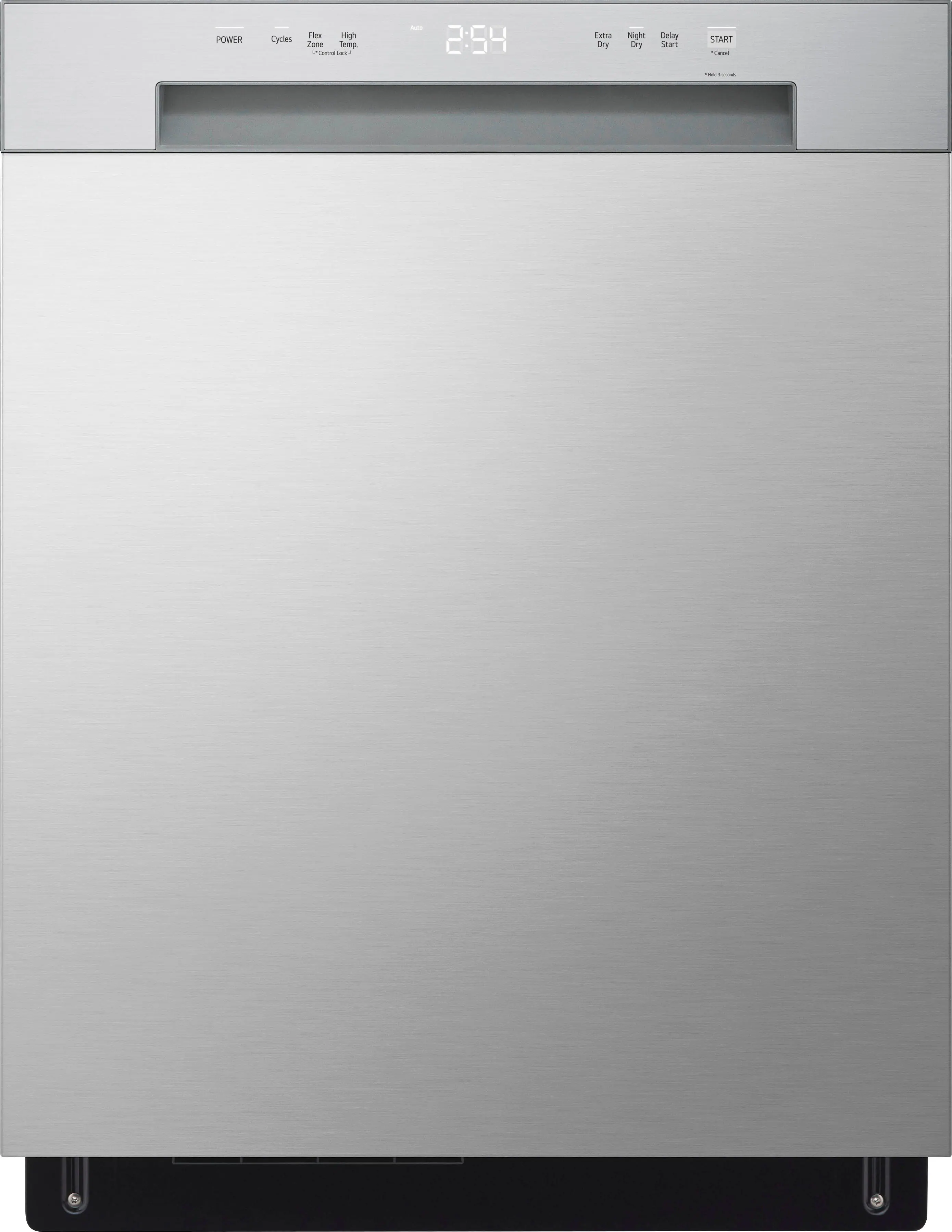 LG - 24" Front Control Built-In Stainless Steel Tub Dishwasher with SenseClean and 52 dBA - Stainless Steel Look