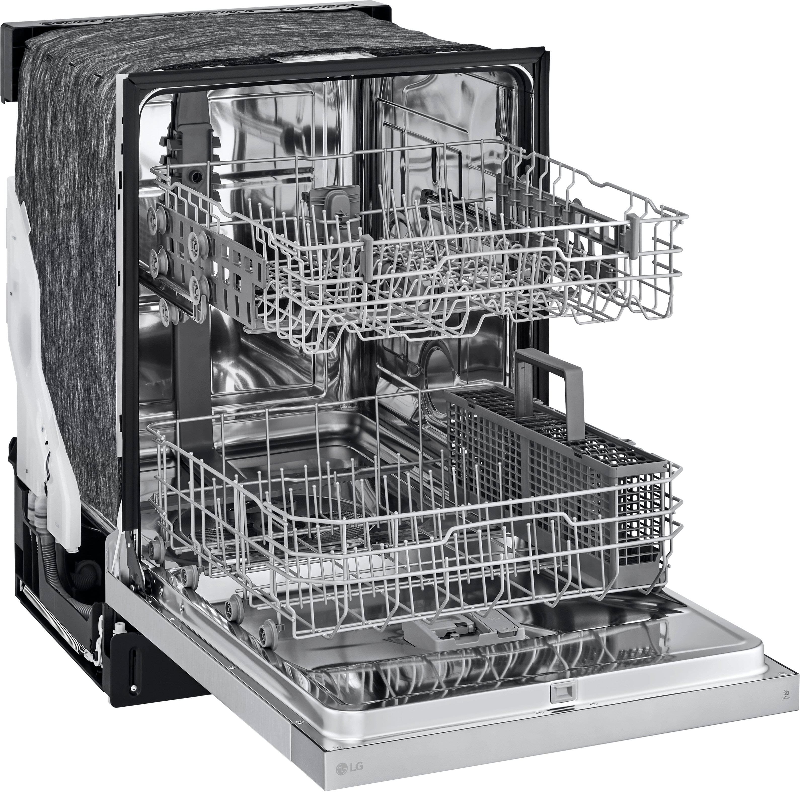 Alt View 25. LG - 24" Front Control Built-In Stainless Steel Tub Dishwasher with SenseClean and 52 dBA - Stainless steel look.