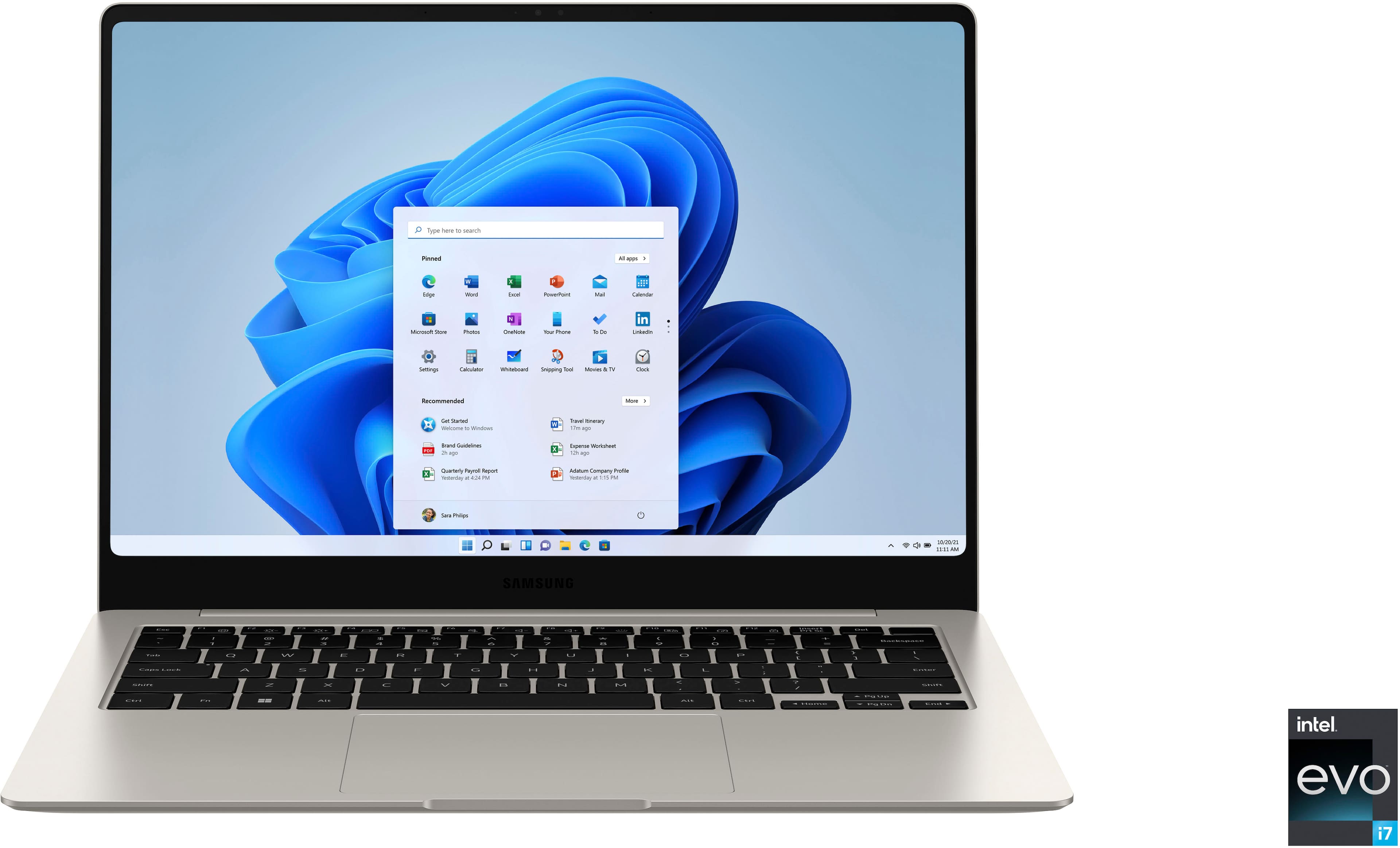 Front. Samsung - Galaxy Book3 Pro 14" 3K AMOLED Laptop - Intel 13th Gen Evo Core i7-1360P - 16GB Memory -512 GB SSD - Beige.