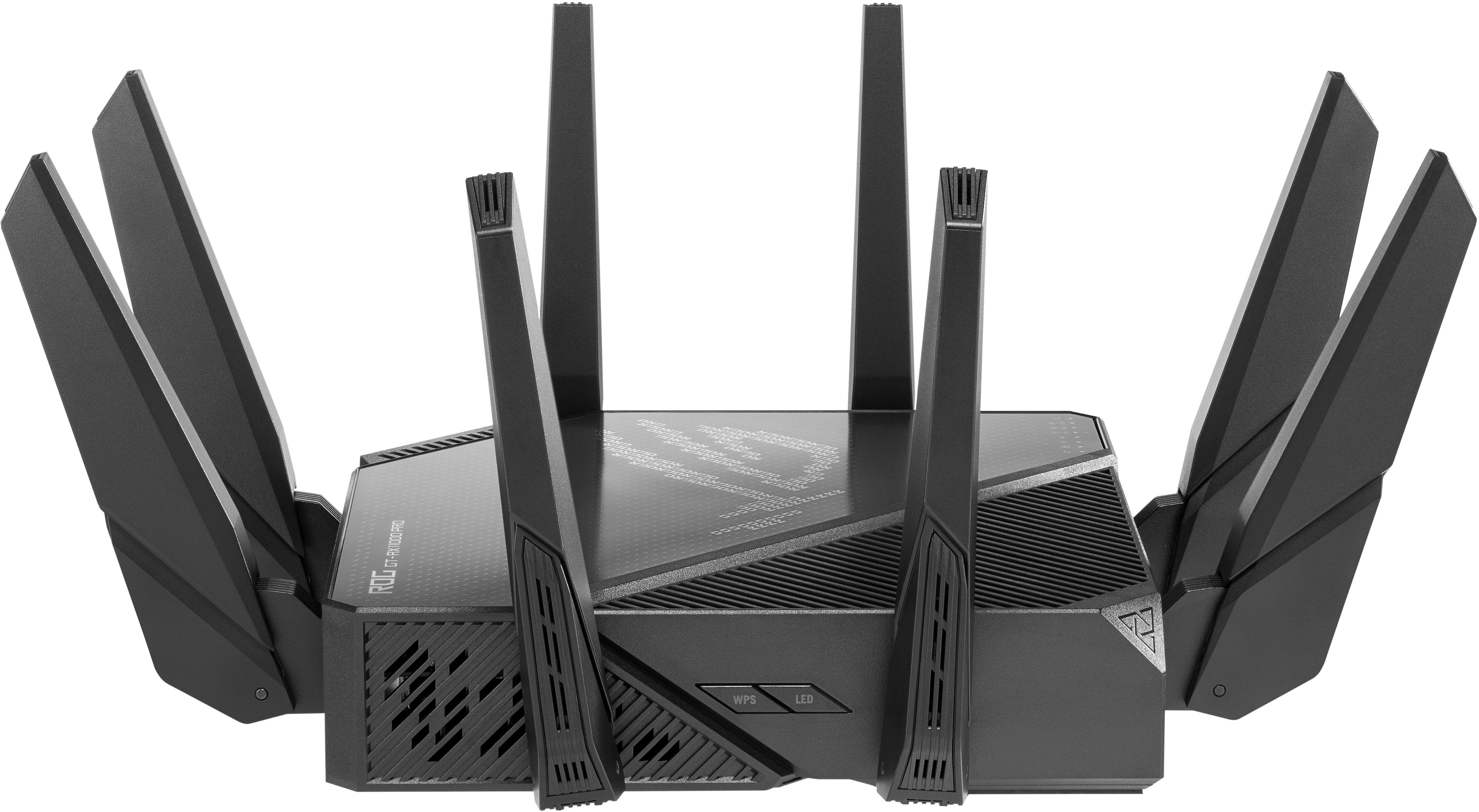 Angle. ASUS - ROG Rapture GT-AX11000 Pro Tri-band WiFi 6 Gaming Router, 2.5G Port - Black.