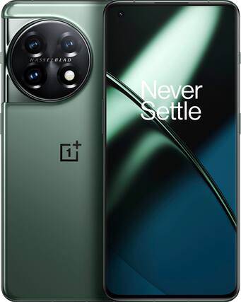 Front. OnePlus - 11 5G 256GB (Unlocked) - Eternal Green.