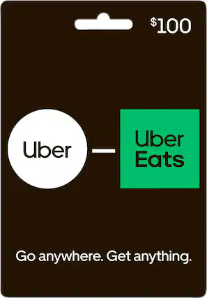 Front. Uber - $100 Gift Card.