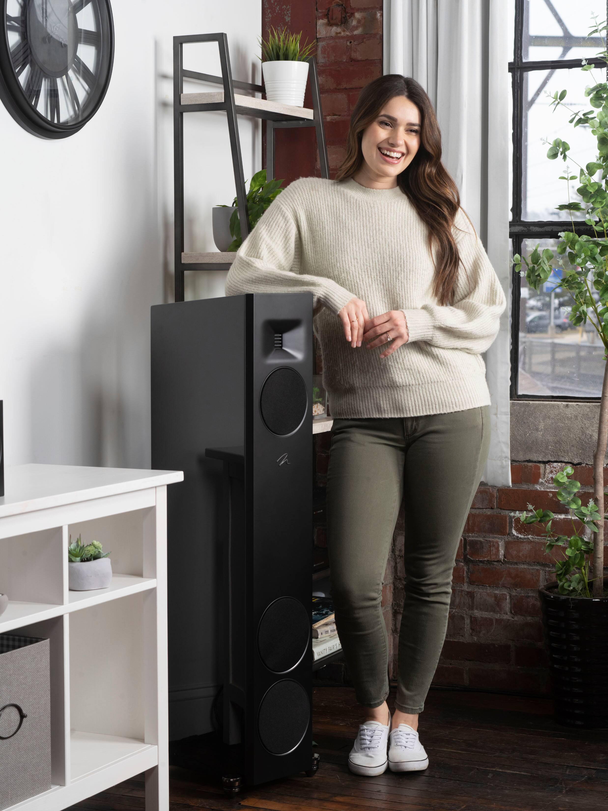 Alt View 24. MartinLogan - Motion F20 3-Way Floorstanding Speaker with 5.5” Midrange and Dual 6.5” Bass Drivers (Each) - Gloss Black.