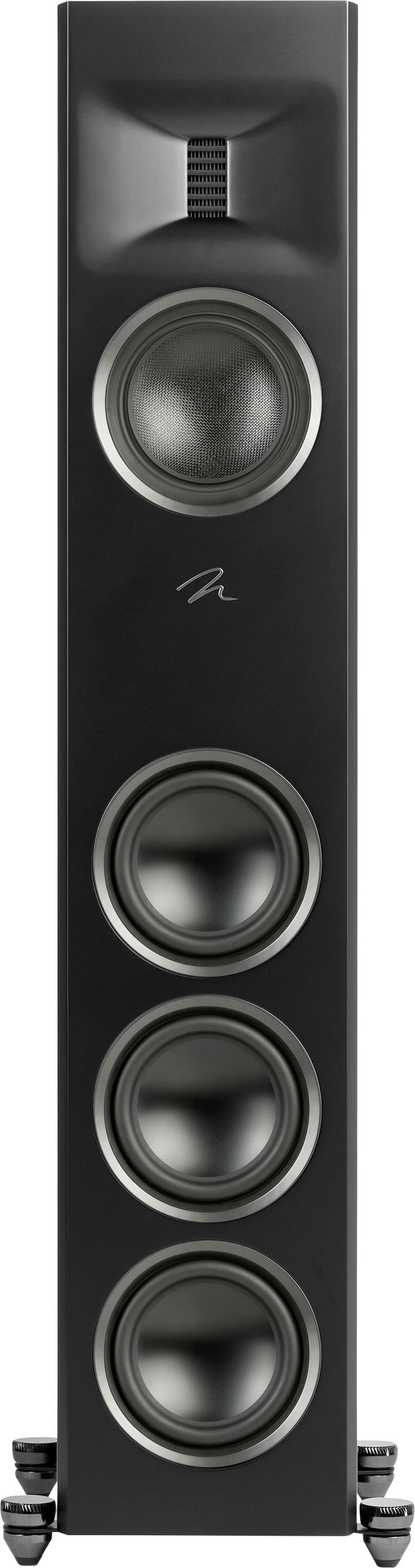 Back View: MartinLogan - Motion XT F100 3-Way Floorstanding Speaker with 6.5” Midrange and Triple 6.5” Bass Drivers (Each) - Gloss Black