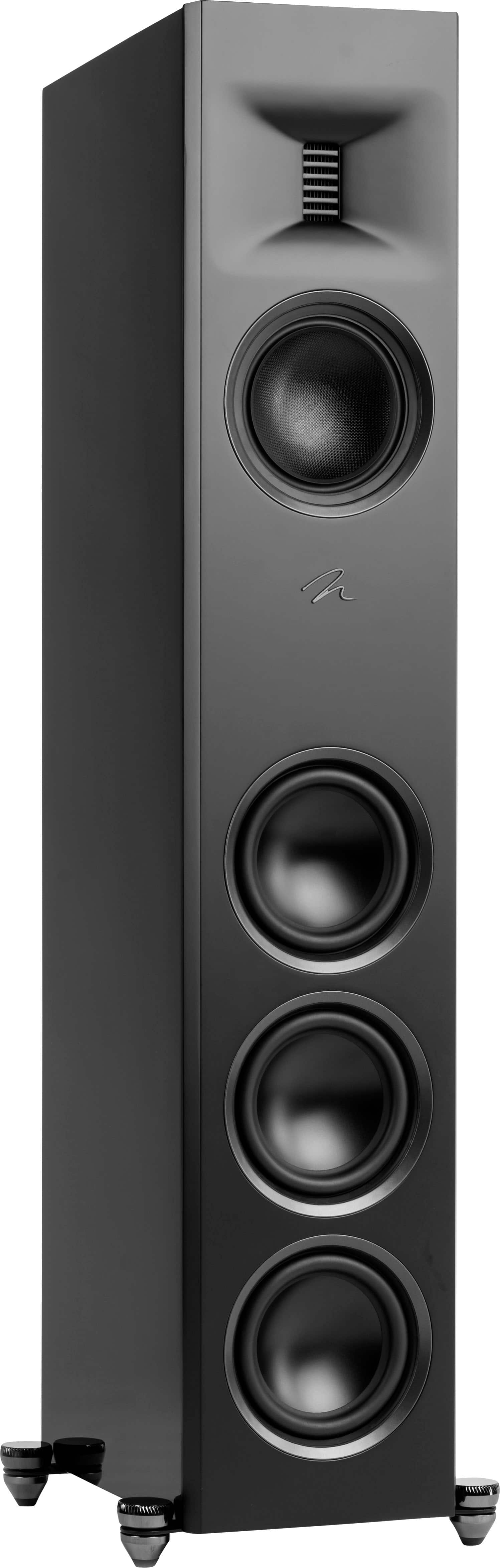 Angle. MartinLogan - Motion XT F100 3-Way Floorstanding Speaker with 6.5” Midrange and Triple 6.5” Bass Drivers (Each) - Gloss Black.