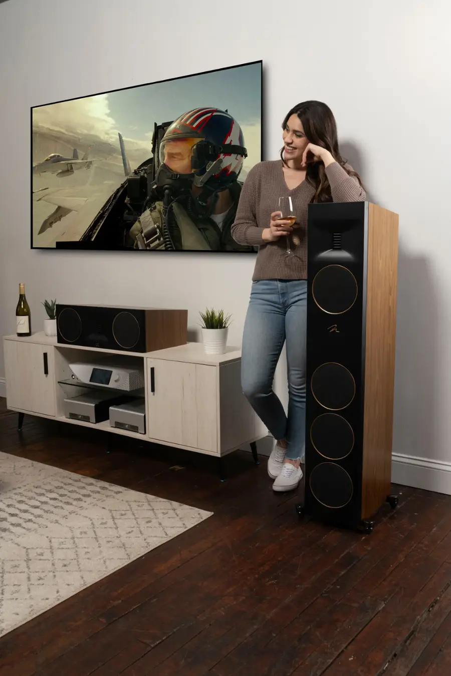Alt View 20. MartinLogan - Motion XT F100 3-Way Floorstanding Speaker with 6.5” Midrange and Triple 6.5” Bass Drivers (Each) - Gloss Black.