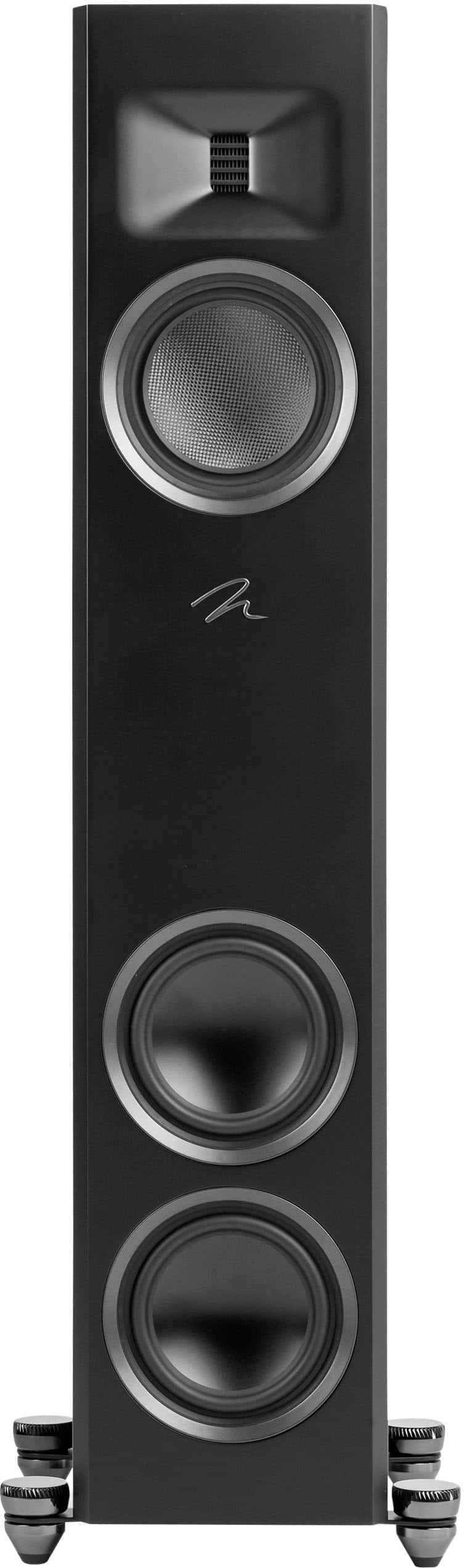 Back. MartinLogan - Motion F10 3-Way Floorstanding Speaker with 5.5” Midrange and Dual 5.5” Bass Drivers (Each) - Gloss Black.