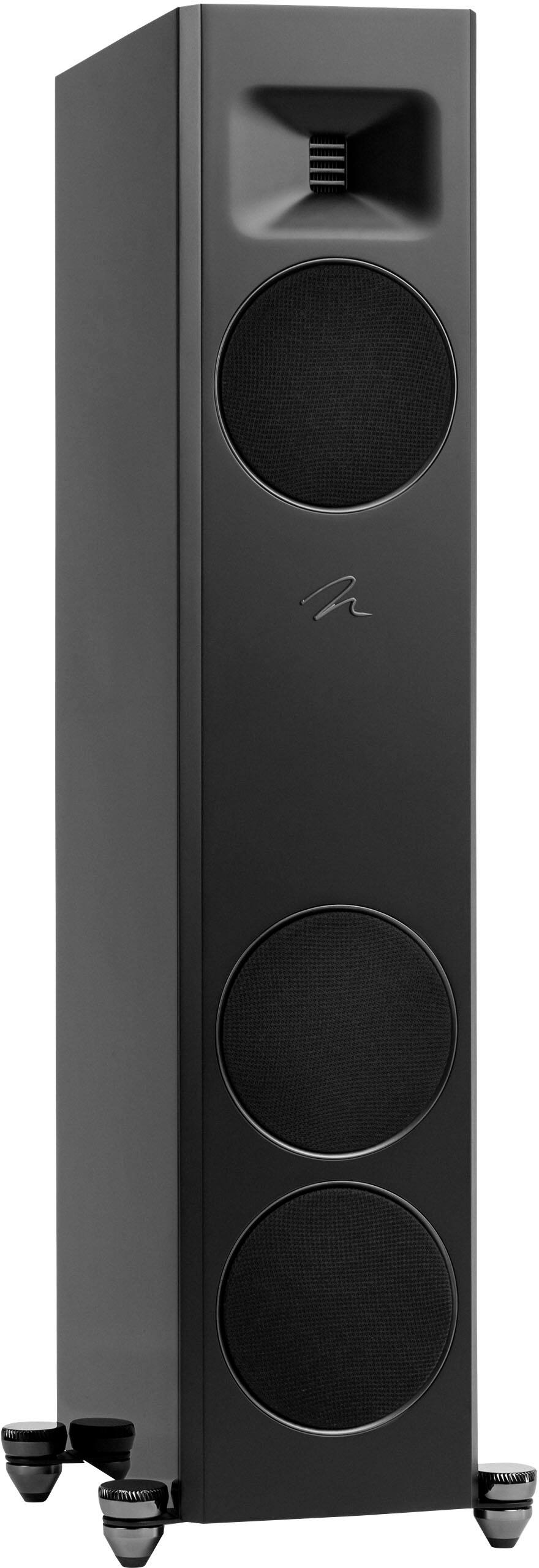 Front. MartinLogan - Motion F10 3-Way Floorstanding Speaker with 5.5” Midrange and Dual 5.5” Bass Drivers (Each) - Gloss Black.