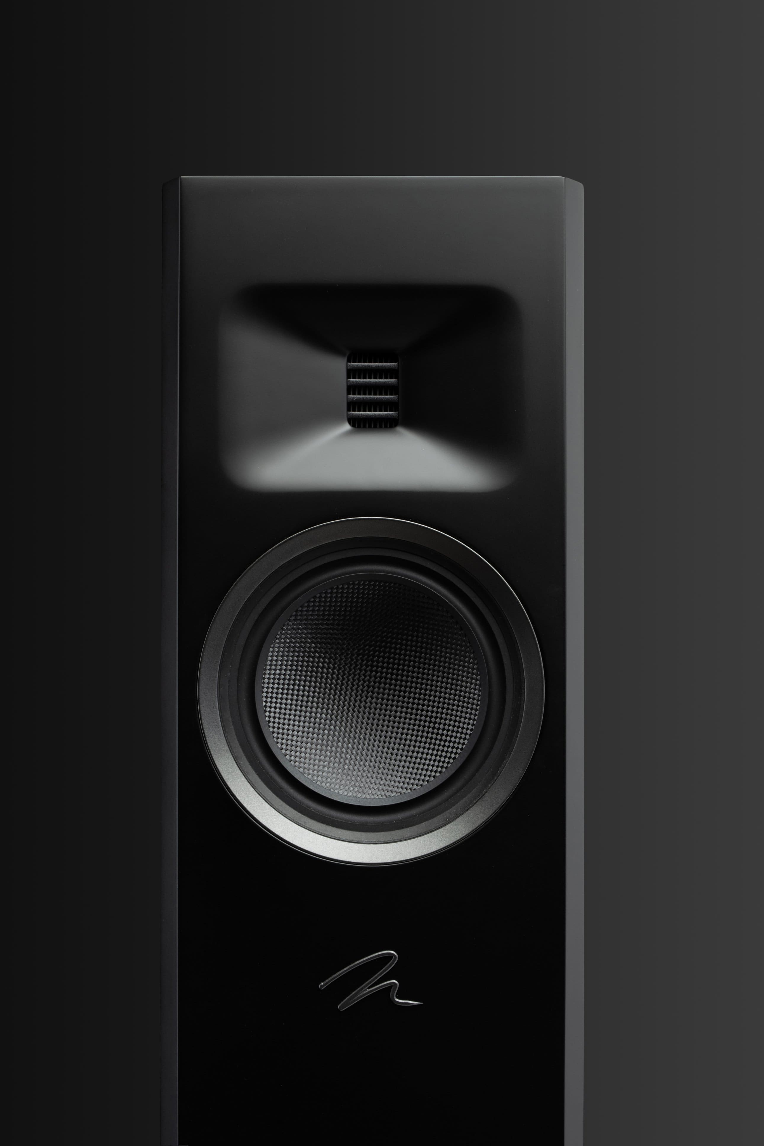 Alt View 15. MartinLogan - Motion F10 3-Way Floorstanding Speaker with 5.5” Midrange and Dual 5.5” Bass Drivers (Each) - Gloss Black.
