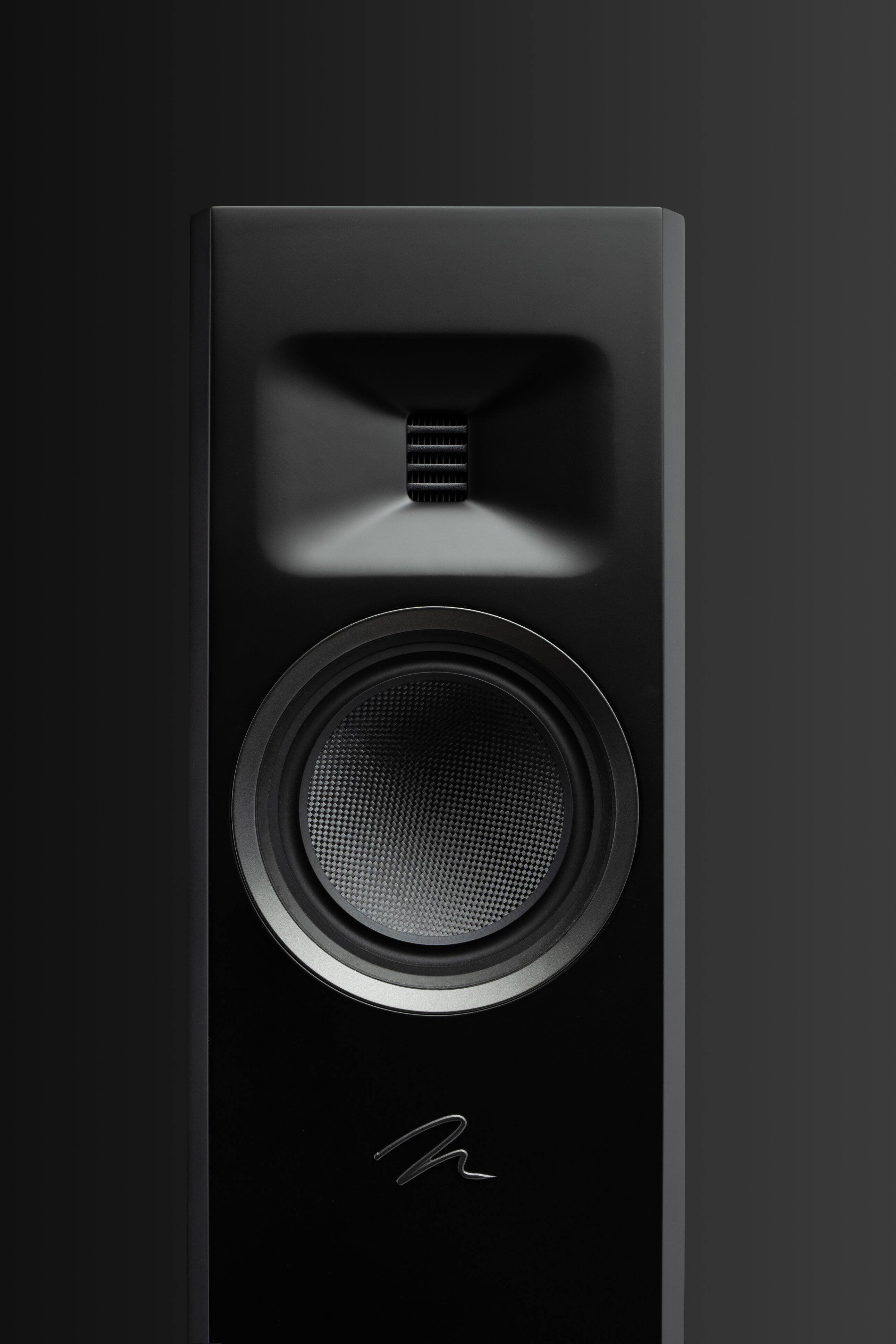 Alt View 15. MartinLogan - Motion F10 3-Way Floorstanding Speaker with 5.5” Midrange and Dual 5.5” Bass Drivers (Each) - Gloss Black.