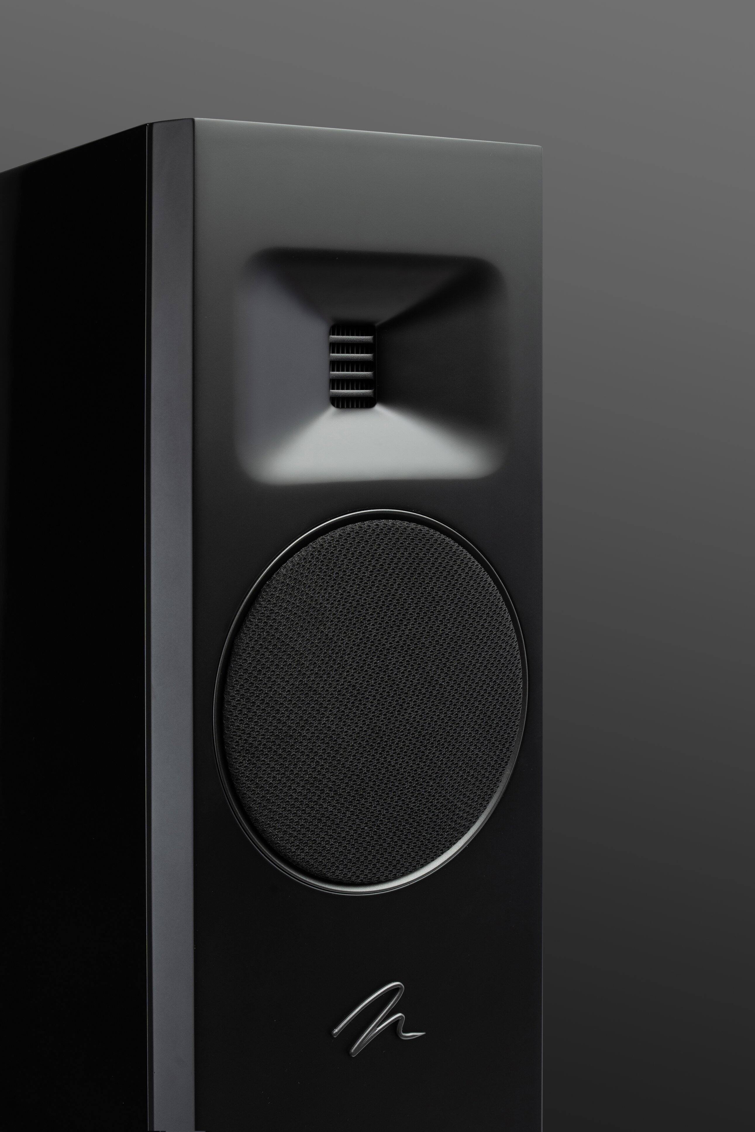 Alt View 16. MartinLogan - Motion F10 3-Way Floorstanding Speaker with 5.5” Midrange and Dual 5.5” Bass Drivers (Each) - Gloss Black.