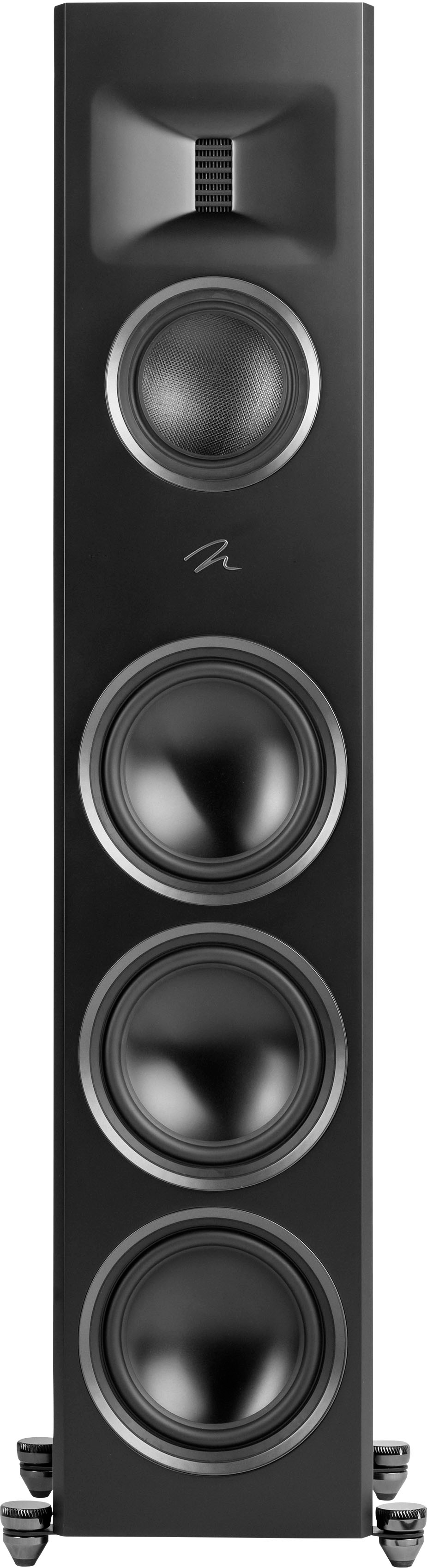 Back View: MartinLogan - Motion XT F200 3-Way Floorstanding Speaker with 6.5” Midrange and Triple 8” Bass Drivers (Each) - Gloss Black