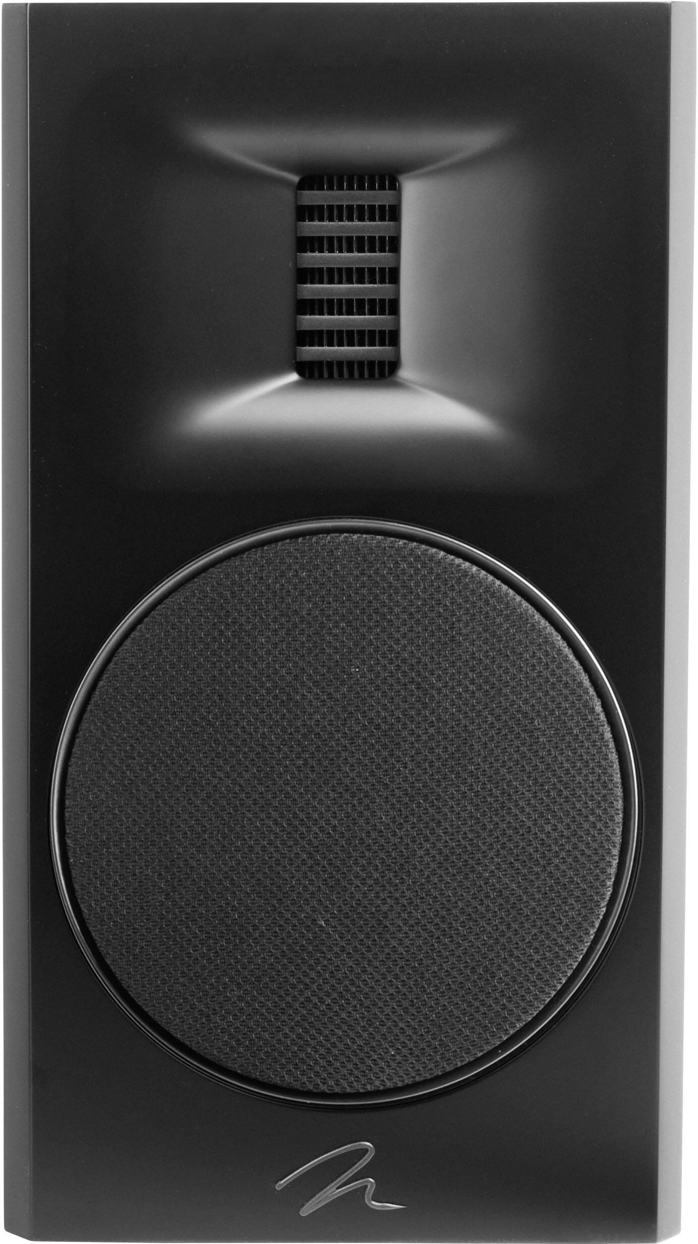 Left. MartinLogan - Motion XT B100 2-Way Bookshelf Speaker with 6.5” Midbass Driver (Each) - Gloss Black.