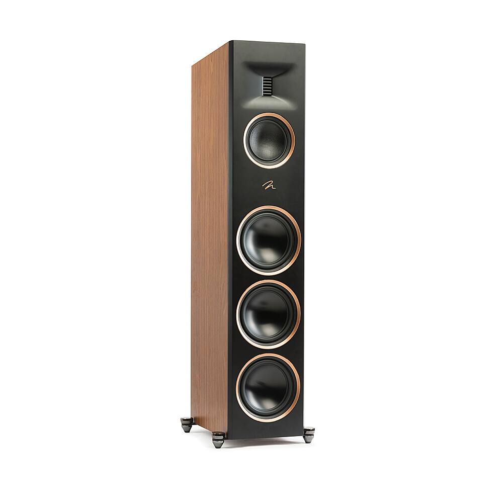 Angle. MartinLogan - Motion XT F200 3-Way Floorstanding Speaker with 6.5” Midrange and Triple 8” Bass Drivers (Each) - Walnut.