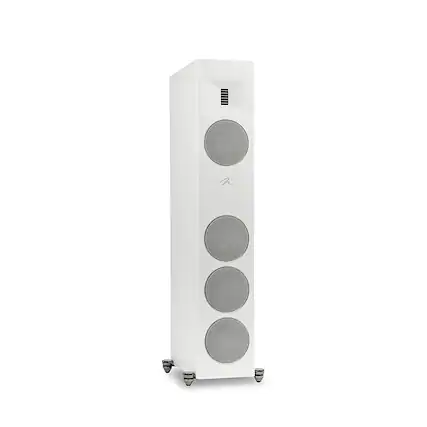 Front. MartinLogan - Motion XT F100 3-Way Floorstanding Speaker with 6.5” Midrange and Triple 6.5” Bass Drivers (Each) - Satin White.