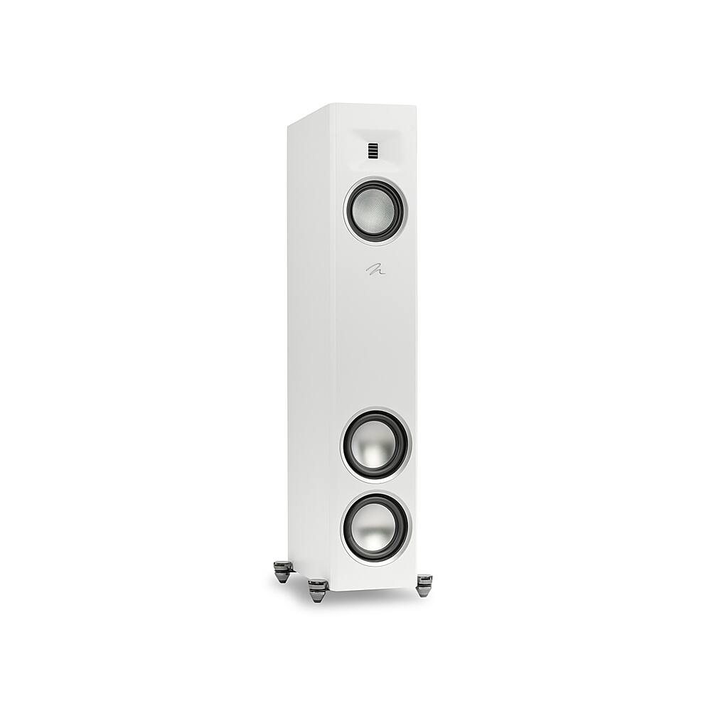 Angle. MartinLogan - Motion F20 3-Way Floorstanding Speaker with 5.5” Midrange and Dual 6.5” Bass Drivers (Each) - Satin White.