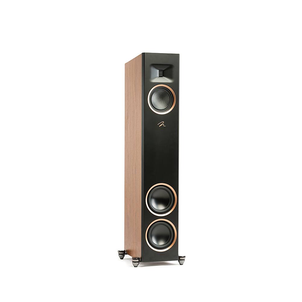 Angle. MartinLogan - Motion F20 3-Way Floorstanding Speaker with 5.5” Midrange and Dual 6.5” Bass Drivers (Each) - Walnut.