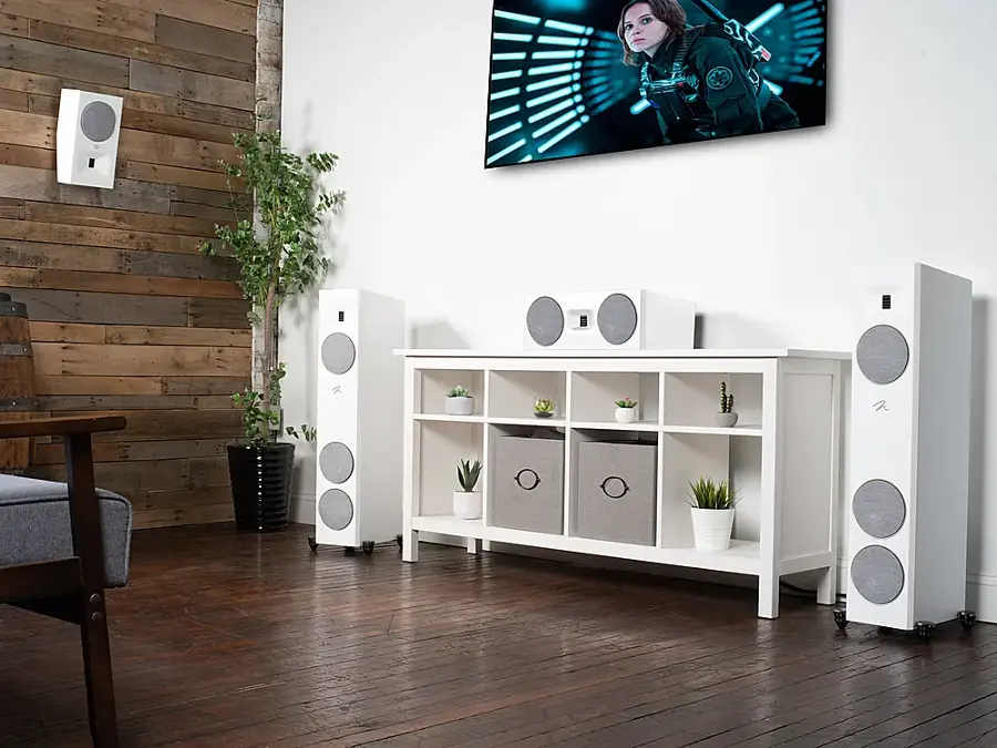 Alt View 29. MartinLogan - Motion F10 3-Way Floorstanding Speaker with 5.5” Midrange and Dual 5.5” Bass Drivers (Each) - Satin White.