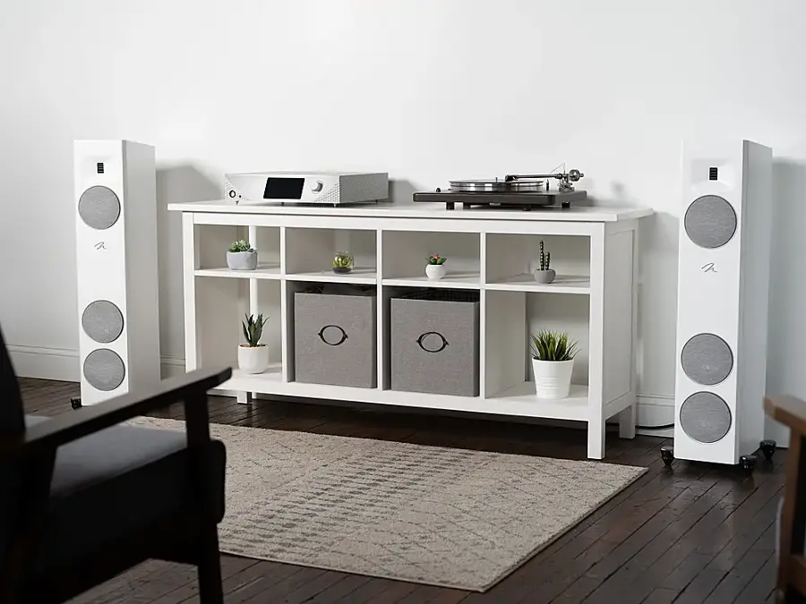 Alt View 32. MartinLogan - Motion F10 3-Way Floorstanding Speaker with 5.5” Midrange and Dual 5.5” Bass Drivers (Each) - Satin White.