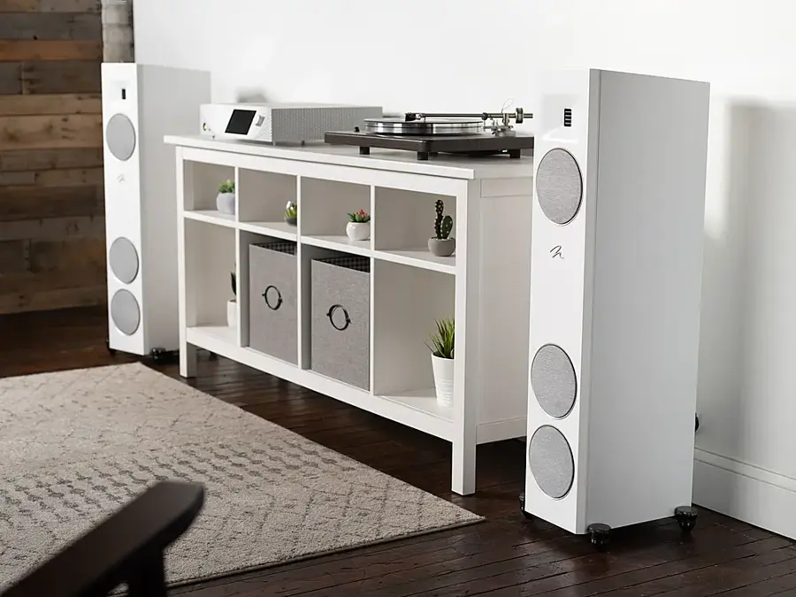 Alt View 33. MartinLogan - Motion F10 3-Way Floorstanding Speaker with 5.5” Midrange and Dual 5.5” Bass Drivers (Each) - Satin White.