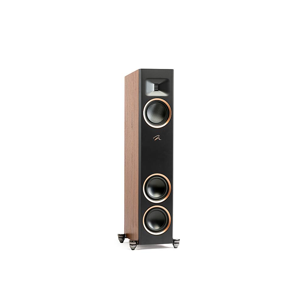 Angle. MartinLogan - Motion F10 3-Way Floorstanding Speaker with 5.5” Midrange and Dual 5.5” Bass Drivers (Each) - Walnut.