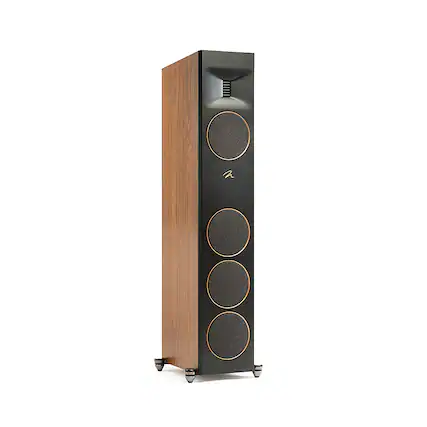 Front. MartinLogan - Motion XT F100 3-Way Floorstanding Speaker with 6.5” Midrange and Triple 6.5” Bass Drivers (Each) - Walnut.