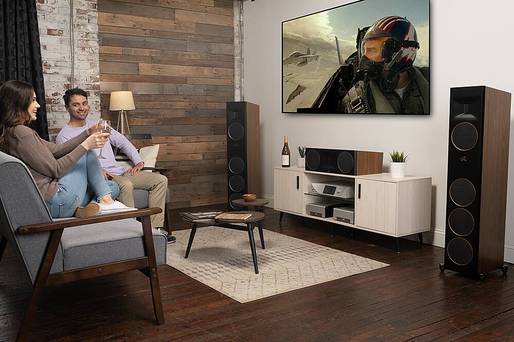 Alt View 22. MartinLogan - Motion XT F100 3-Way Floorstanding Speaker with 6.5” Midrange and Triple 6.5” Bass Drivers (Each) - Walnut.