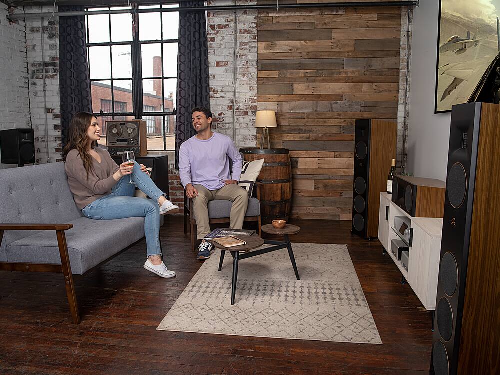 Alt View 23. MartinLogan - Motion XT F100 3-Way Floorstanding Speaker with 6.5” Midrange and Triple 6.5” Bass Drivers (Each) - Walnut.