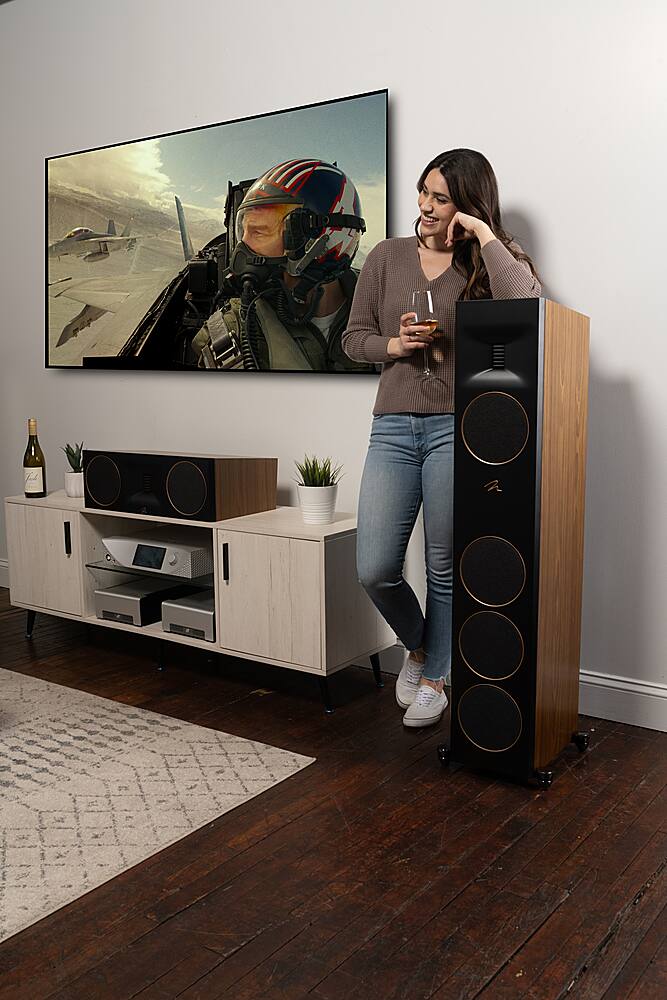 Alt View 24. MartinLogan - Motion XT F100 3-Way Floorstanding Speaker with 6.5” Midrange and Triple 6.5” Bass Drivers (Each) - Walnut.