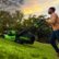 Alt View Zoom 12. Greenworks - 80V 21” Lawn Mower, 13” String Trimmer, and 730 Leaf Blower Combo with 4 Ah Battery & Charger) 3-piece combo - Green.
