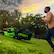 Alt View 12. Greenworks - 80V 21” Lawn Mower, 13” String Trimmer, and 730 Leaf Blower Combo with 4 Ah Battery & Charger) 3-piece combo - Green.