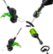 Alt View Zoom 20. Greenworks - 80V 21” Lawn Mower, 13” String Trimmer, and 730 Leaf Blower Combo with 4 Ah Battery & Charger) 3-piece combo - Green.