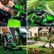 Alt View 23. Greenworks - 80V 21” Lawn Mower, 13” String Trimmer, and 730 Leaf Blower Combo with 4 Ah Battery & Charger) 3-piece combo - Green.