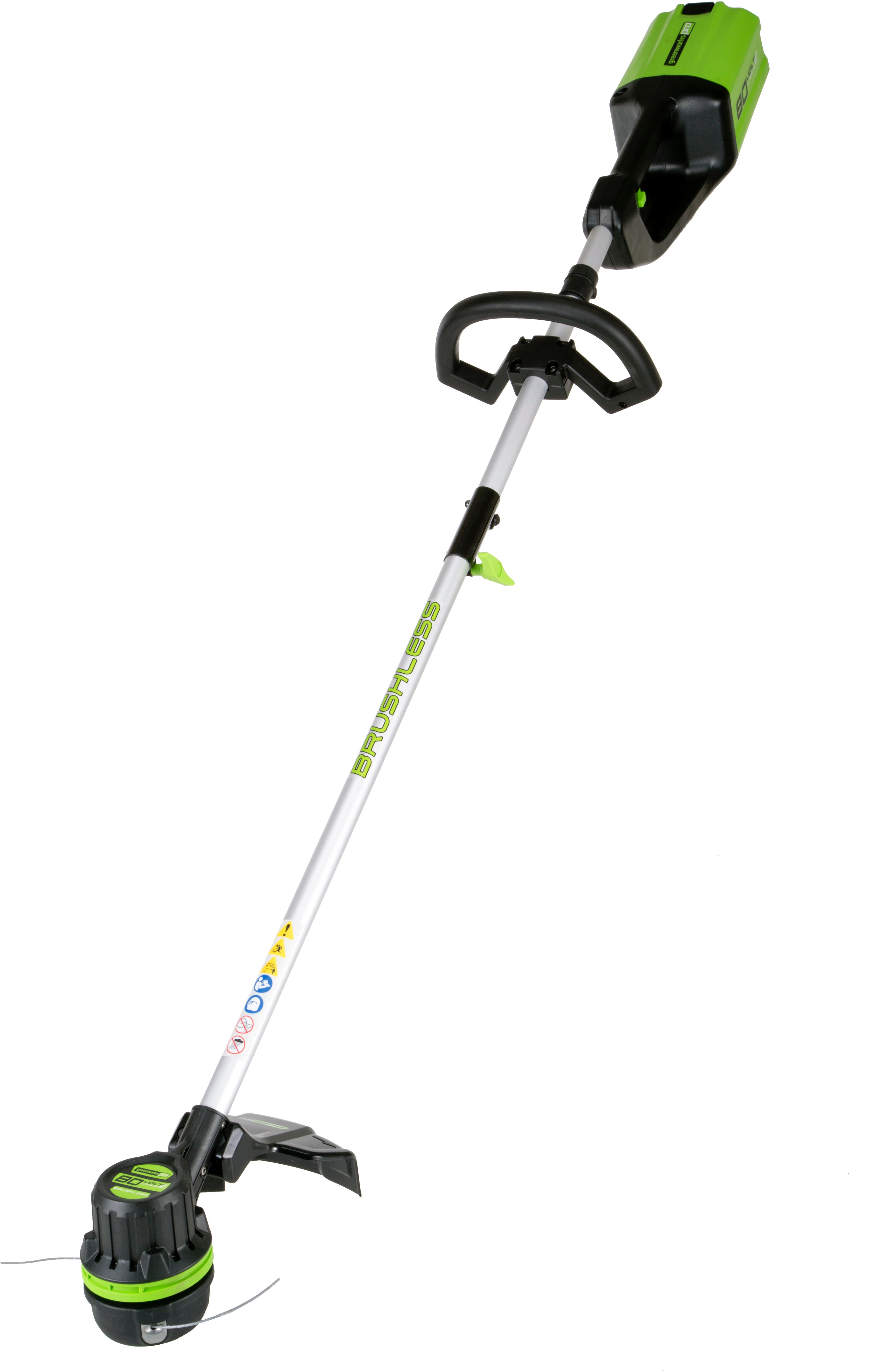 Alt View 11. Greenworks - 80V 21” Lawn Mower, 13” String Trimmer, and 730 Leaf Blower Combo with 4 Ah Battery & Charger) 3-piece combo - Green.
